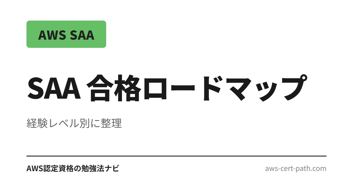 AWS SAA 勉強法のサムネ用要約（経験レベル別に整理）